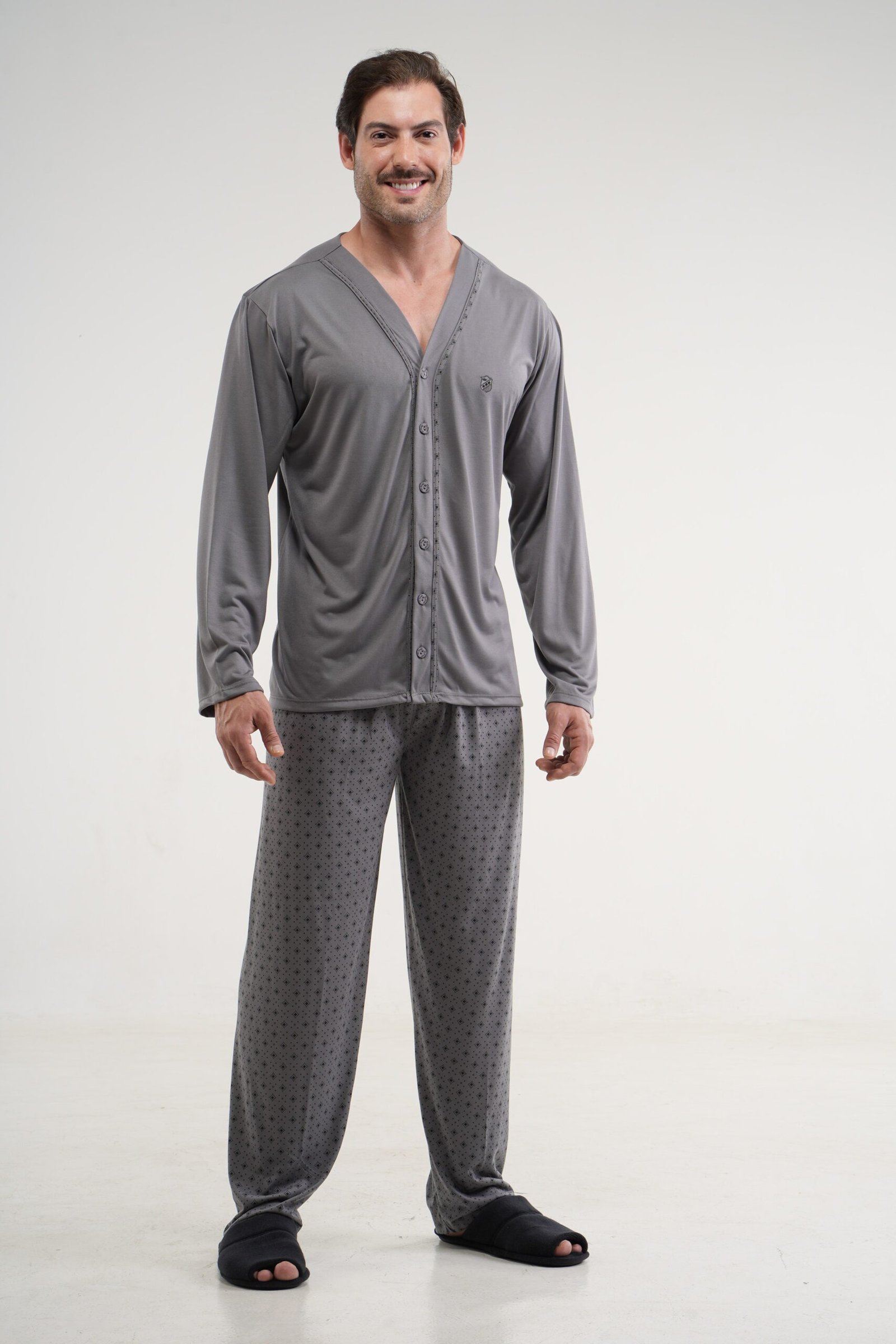 Pijama Longo Masculino Malha PV