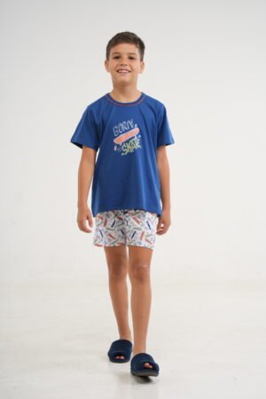Pijama Infantil Masculino Malha 100% Algodão
